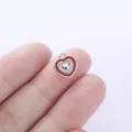Colgante en forma de corazon de acero inoxidable con cristales rojos accesorio de joyeria - Strass Rojo (Estilo 3) / Plateado
