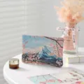 Cherry blossom Mount Fuji print cosmetic bag portable makeup pouch for daily storage needs. - 11x15cm / Medium: Snow Mountain Cherry Blossom