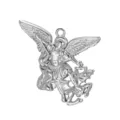 Hochwertiger Edelstahl Erzengel Michael Anhänger Religiöser Amulett DIY Schmuck Zubehör - Erzengel Michael Relief (Stil 3) / Stahlfarben