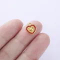 Colgante de corazón de acero inoxidable dorado con piedras rojas variante de joyería. - Strass Rojo (Estilo 3) / Dorado