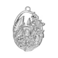 Edelstahl Fuchs Anhänger Natur Wald Relief DIY Charms Schmuck Zubehör für Halskette - Wald-Fuchs Relief (Stil 4) / Stahlfarben
