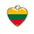 Colgante Corazón Bandera Lituania Acero Inoxidable Joyería DIY Pulsera Llavero Accesorio - Acero-Lituania