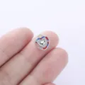 Colgante de corazón de acero inoxidable con cristales coloridos para accesorios de joyería DIY. - Strass Color Mixto (Estilo 5) / Plateado