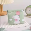 Cute rabbit print spring clip cosmetic bag, portable lipstick and headphone storage pouch. - S / Green Base Rabbit / 12x11cm