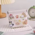 White cute puppy camping print spring clip storage bag portable lipstick pouch case - S / Camping Puppy / 12x11cm