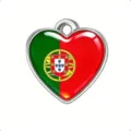 Colgante Corazón Bandera Portugal Acero Inoxidable DIY Joya Abalorio Llavero Accesorio - Acero-Portugal