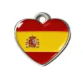 Colgante de corazón de acero inoxidable bandera de España abalorios joyería para llavero - Acero-España