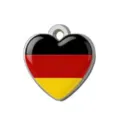 Colgante de corazon de acero inoxidable con bandera alemana para joyeria DIY y llaveros de moda. - Acero-Alemania