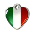 Colgante corazón acero inoxidable bandera Italia abalorio joyería pulsera llavero accesorio - Acero-Italia