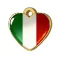Colgante de corazón de acero inoxidable con bandera italiana, ideal para joyería DIY y llaveros. - Dorado-Italia