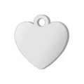 Colgante de corazón de acero inoxidable en blanco para hacer joyas DIY, llaveros y pulseras. - Acero-Otros Países