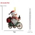 Christmas 2D acrylic snowman bicycle hanging ornament tree holiday party decor gift 8cm - 8cm / Style 2