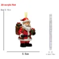 Christmas Santa acrylic flat ornament 2D hanging decoration with exact size details. - 8cm / Style 5
