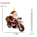 Christmas tree acrylic hanging ornament Santa Claus on motorcycle festive party decor - 8cm / Style 6