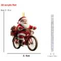 2D Acrylic Christmas Santa Claus Bicycle Hanging Ornament Tree Decor Flat Gift 8cm - 8cm / Style 7