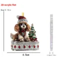 2D acrylic rhinestone Christmas poodle ornament with tree design, 8cm festive decor. - 8cm / Style 8