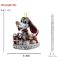 2D Acrylic Christmas Dog Ornament with Gift Box Tree Hanging Pendant Cute Holiday Decor - 8cm / Style 9