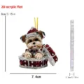 2D acrylic Christmas dog ornament detail showing dimensions thickness and front view. - 8cm / Style 10