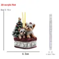 Christmas dog acrylic flat ornament rhinestone tree holiday party hanging decor gift 2D - 8cm / Style 11