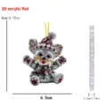 2D acrylic flat Christmas tree ornament cute dog pendant holiday party decor item - 8cm / Style 12