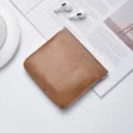 Mini leather coin purse portable lipstick storage bag small makeup pouch brown aesthetic style - Small (11x12cm) / Khaki