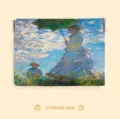 Monet oil painting squeeze frame coin purse portable cosmetic storage bag mini organizer - M / Woman with a Parasol / 11*12cm