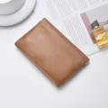 Mini brown leather cosmetic bag, small coin purse, and portable lipstick storage pouch. - Medium (11x12cm) / Khaki