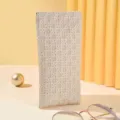 Woven pattern glasses case portable storage pouch minimalist retro unisex protective eyewear bag - Almond