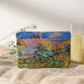 Monet oil painting cosmetic bag spring clip coin purse portable mini storage pouch art style - M / Monet's Garden / 11*12cm