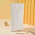 Woven texture simple glasses case portable storage bag unisex anti-pressure eyewear pouch - Cream
