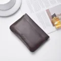 Mini brown cosmetic bag and coin purse, portable makeup pouch for women and small essentials storage. - Medium (11x12cm) / Coffee