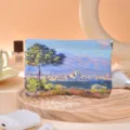 Monet oil painting coin purse portable spring pocket makeup bag cosmetic pouch small size - M / Notre-Dame Highlands / 11*12cm