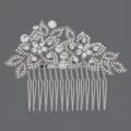 Peigne a cheveux strass argente mariage cristal accessoire coiffure soiree elegante - Peigne à Cheveux en Strass(HS-J465) / Argent
