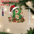 2D flat acrylic Christmas letter B ornament hanging pendant holiday party tree decor - B