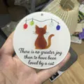 Ornement de Noël chat en verre givré, joli pendentif suspendu pour arbre et voiture. - Chat