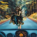 Acrylic Fairy Car Hanging Ornament Fantasy Reading Girl Auto Rearview Mirror Pendant Decor - 8cm / Style 2