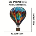 2D Acrylic Hot Air Balloon Hanging Decoration Mosaic Art Window Ornament Size 20x12.5cm - Style 1 / 8cm