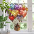 2D acrylic hot air balloon hanging decoration, stained glass heart window ornament for party. - Style 3