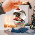 Noël Teckel Suspendu Ornement Mignon Chapeau De Père Noël Chiot Coquille D'Œuf Décor Cadeau - 8cm / Style 4