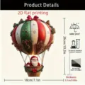 Christmas Santa Claus 2D acrylic hot air balloon pendant hanging ornament decor 26cm - Style 9