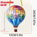 2D acrylic hot air balloon hanging decoration, colorful flat acrylic pendant for home decor. - Style 12