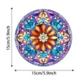Stained glass mandala window suncatcher and wall hanging home decor ornament, diameter 15cm. - 14