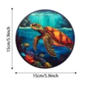 Stained glass sea turtle suncatcher window hanging wall art home decor pendant 15cm - 21