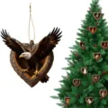 Bald Eagle Tree Hollow Hanging Ornament Cute Forest Animal Christmas Tree 2D Acrylic Decor - 8x8x0.3cm / Style 1