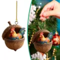 Adorno colgante de acrílico gallo bellota animales del bosque decoración navideña - 8cm / Gallo