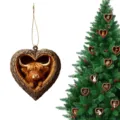 Cute Highland cow Christmas tree ornament 2D acrylic heart tree house hanging decoration pendant - 8x8x0.3cm / Style 5