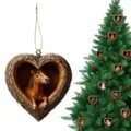 Cute 2D acrylic heart tree house horse Christmas tree hanging ornament holiday decor. - 8x8x0.3cm / Style 11