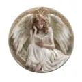 Round angel wall hanging retro decorative sign vintage saint home plaque art decor - 8x8x0.3cm / 1