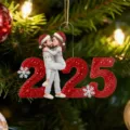 Christmas couple 2025 acrylic hanging ornament for car rearview mirror decor backpack. - Long Side 8cm / Style 10