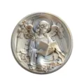 Circular angel wall plaque decorative relief sculpture home hanging ornament for interior decor. - 5